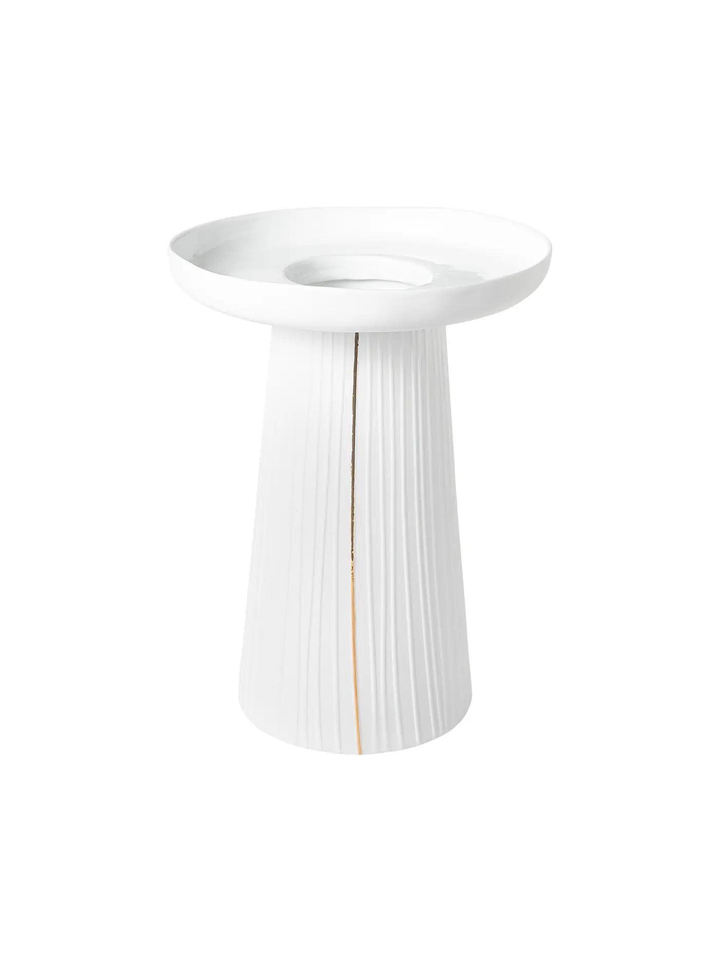 RAEDER | Vase Plissiert Weiss | 